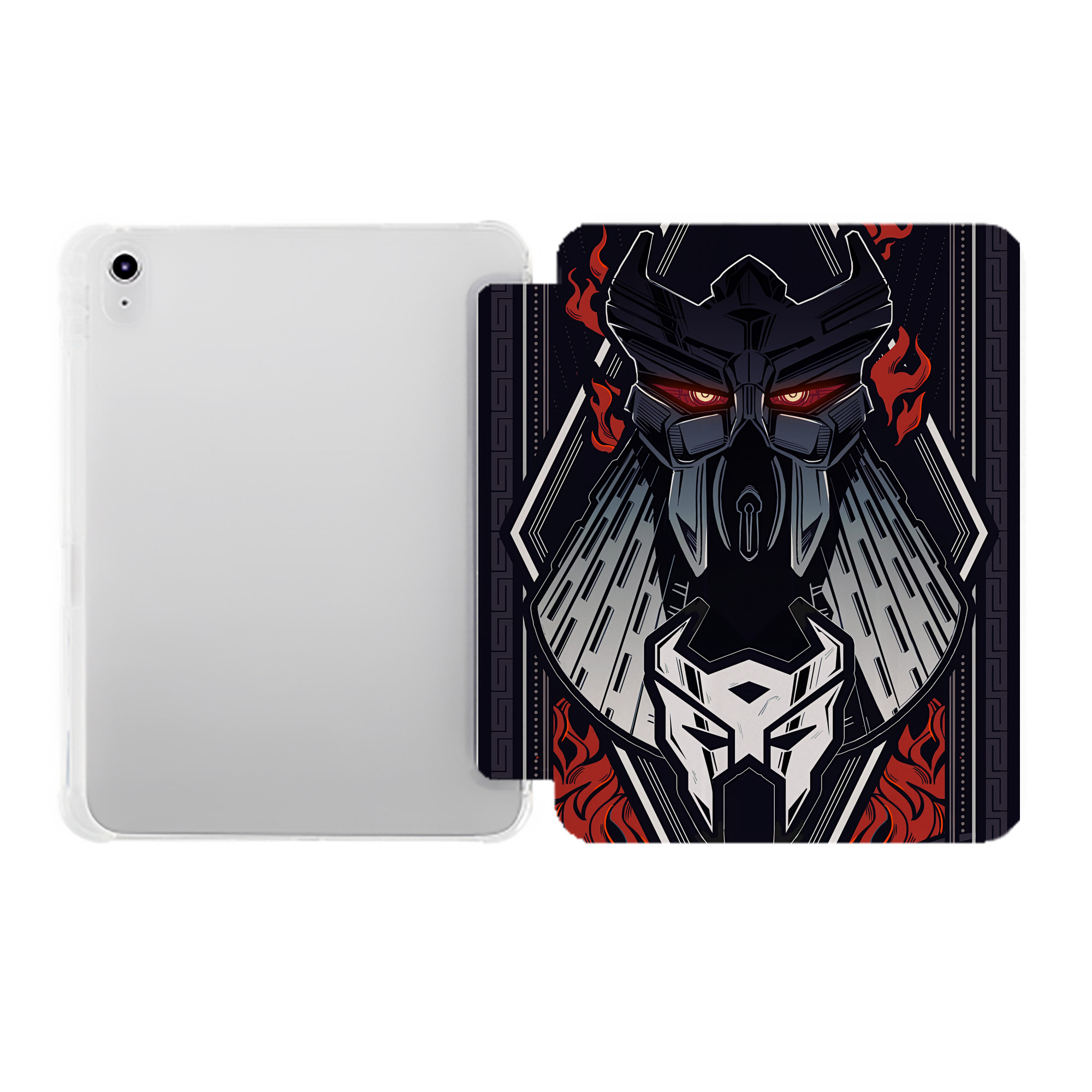（画像用） Transformers トランスフォーマー IPad ケース ペン収納付き 三つ折りスタンド PUレザー×シリコン 対応機種9.5/10.5/10.9インチ